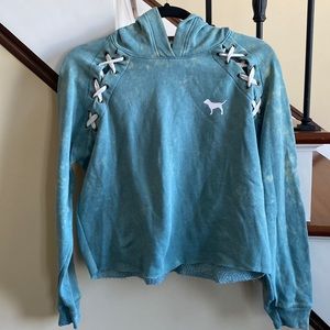 PINK Victoria Secret 🔥 Cropped Sweatshirt Hoodie Sz S